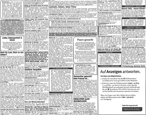 Süddeutsche Zeitung - Heirats- & Bekanntschaftsanzeigen Suche